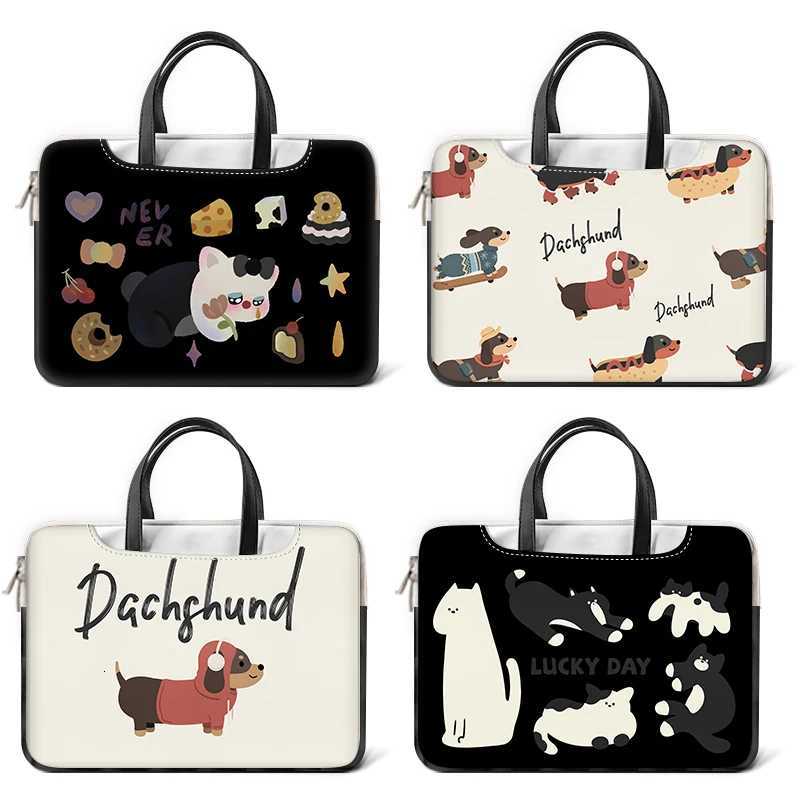 Laptop Bag Sleeve Handle Bag13 14 15 17inch Cartoon Dog Waterproof Shockproof Case Graffiti Laptop Backpack Messenger Bag CaseW251015