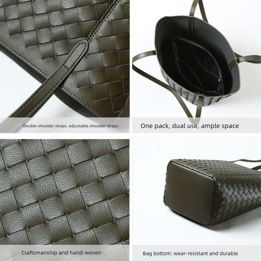 Luxury bag New Bucket Niche Design Shoulder Simple Woven Handbag Genuine Leather Women s Bag