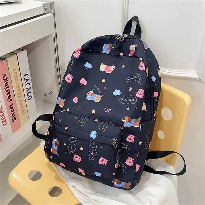 Cute Cartoon Puppy Dog Print Backpack Largecapacity Casual Student Schoolbag Fashion Delicate Personality Trend Travel Bag GiftT251016
