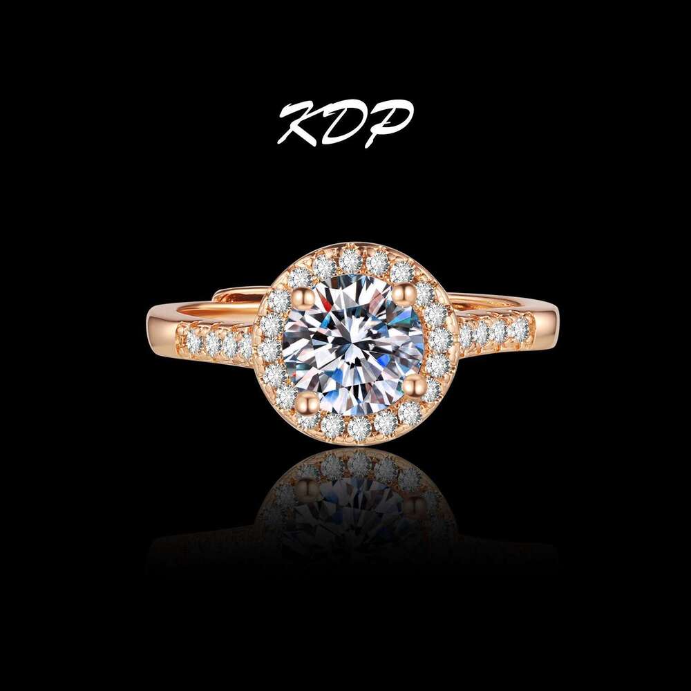 Live Hot Sale One Princess Round Bag Ring for Women Champagne gold Light Luxury Fashionable Elegant Jewelry ddmypluto