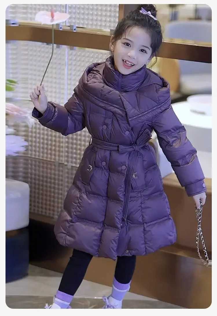 Kids Down Long Outerwear Winter Autumn Teen Cotton Clothes Boys Waterproof Velvet Thicken Warm Thick Girls Outerwear Coat A56T251016