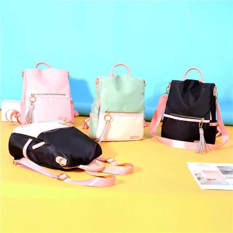 Fashion Backpack Women Candy Color Shoulder Bag Oxford Cloth School Bag For Children Travel Knapsack BagT251016