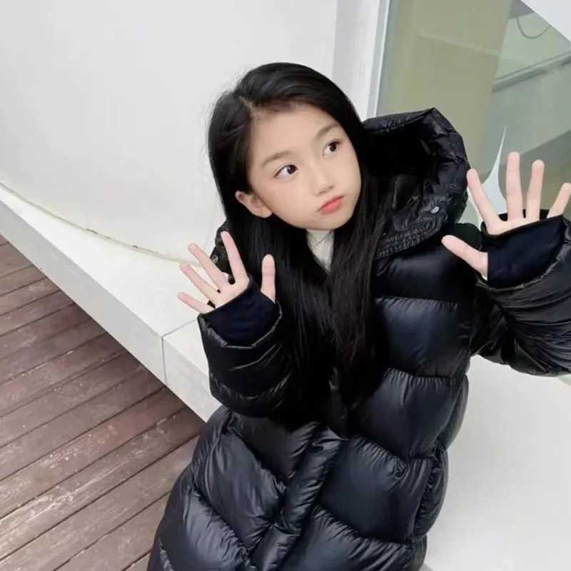 New Down Jacket MidLength Hooded Childrens down Jacket White Duck down Korean Style Childrens Cotton Clothes Boys and GirlsT251016