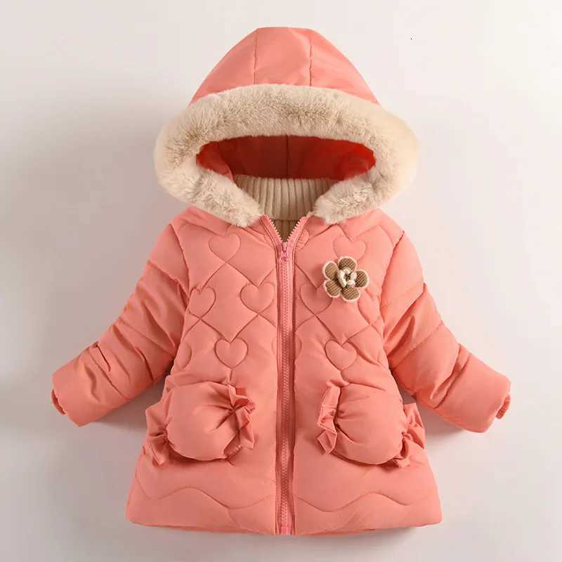 New 2025 05 years old winter thickened warm jacket hooded velvet outdoor boys cotton jacket windproof jacketT251016