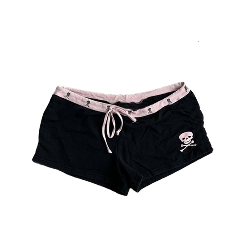 Y2K Super Shorts Cute Goth casual girl Short letter embroidery Solid color shorts Sexy fashion street emo girl 251015