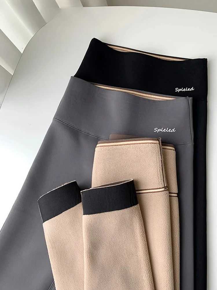 Women Winter Alpaca Velvet Warm Leggings High Waist Slimming Long Pants Warm Cotton Trousers Trendy Base Layer PantsT251016