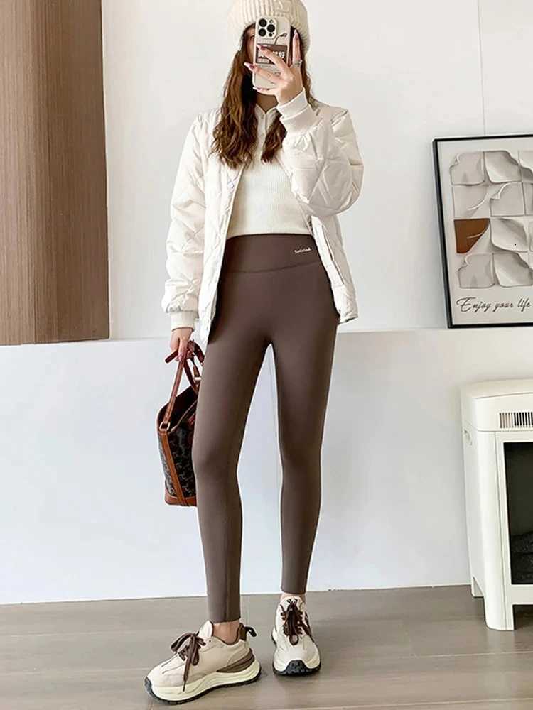 Women Winter Alpaca Velvet Warm Leggings High Waist Slimming Long Pants Warm Cotton Trousers Trendy Base Layer PantsT251016