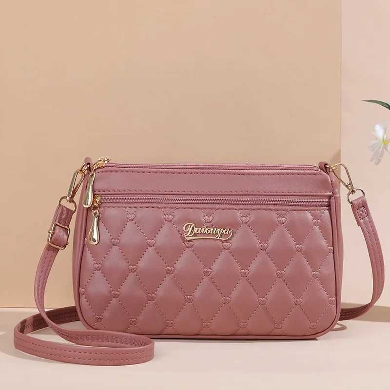 New Fashion PU Leather Crossbody Bags Women Zipper Shoulder Bag Large Capacity Embroidery Thread Purse and HandbagsT2511112