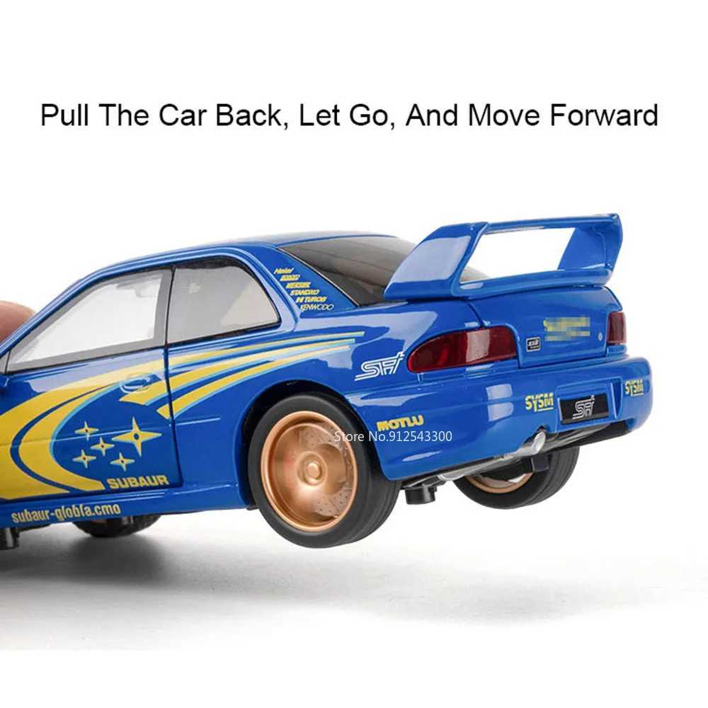 1:32 Scale Subaru Impreza STI Alloy Car Toy Model Doors Opened Shock Absorption Vehicle Models Sound Light Gifts for Children M251016
