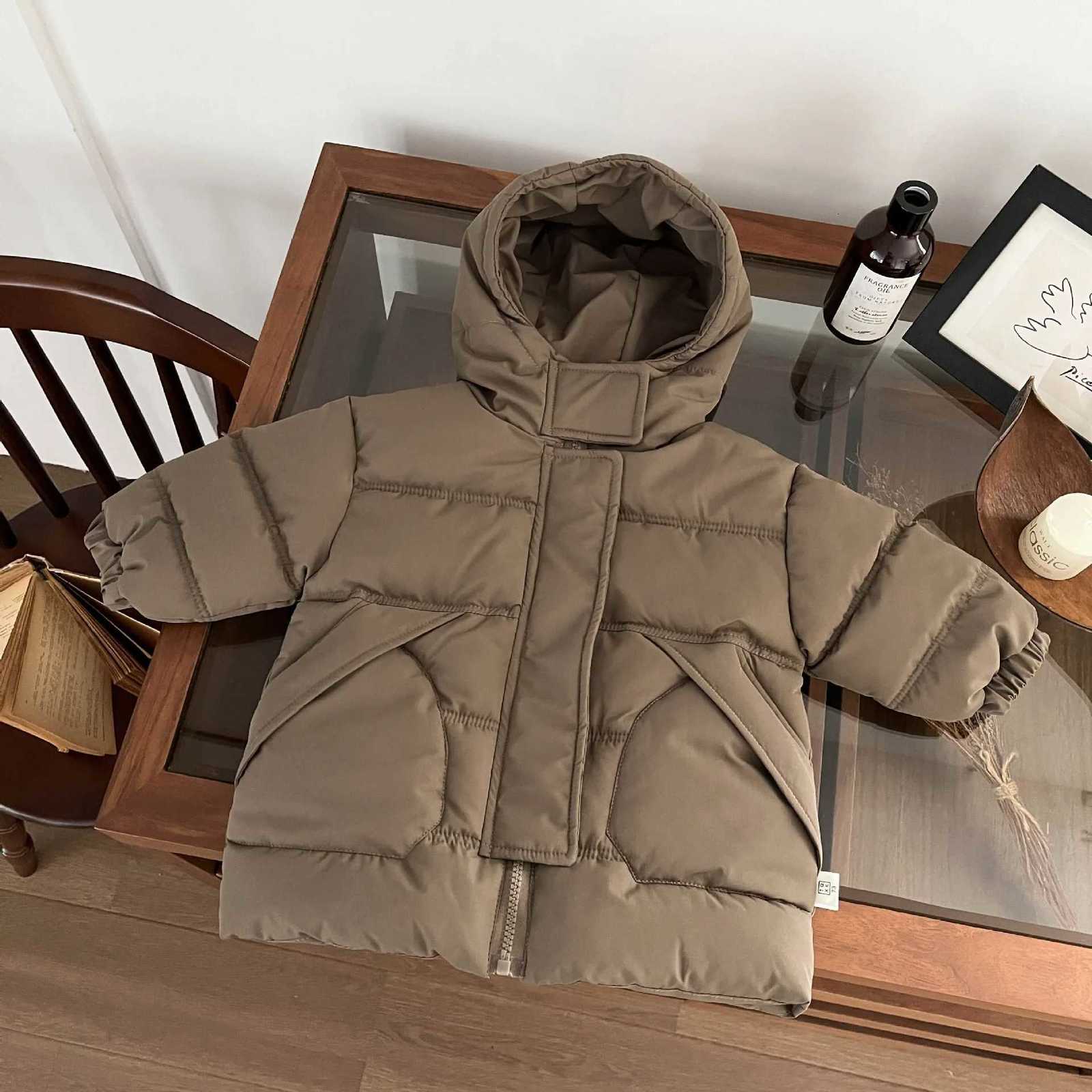 2025 Childrens Winter Cotton Jacket Warm Hooded Coat Boys And Girls Old Thick Fashion Childrens ClothingT251016