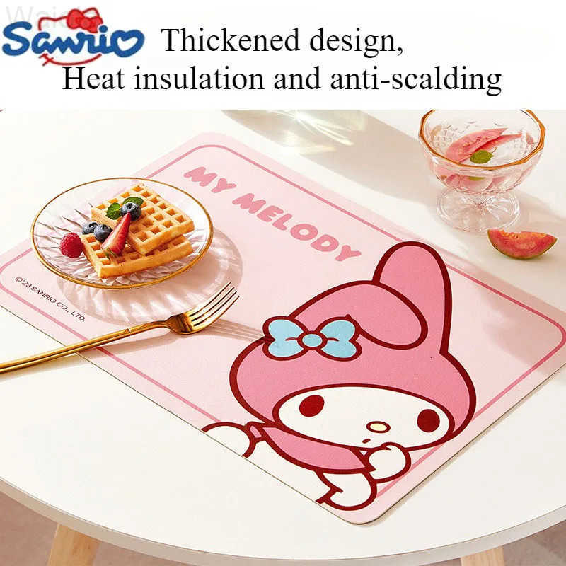Sanrio Hello Kitty Placemat Melody Insulated Table Mat Cinnamoroll Waterproof and Oilproof Highend Dining Table Mat Home Goods L251016