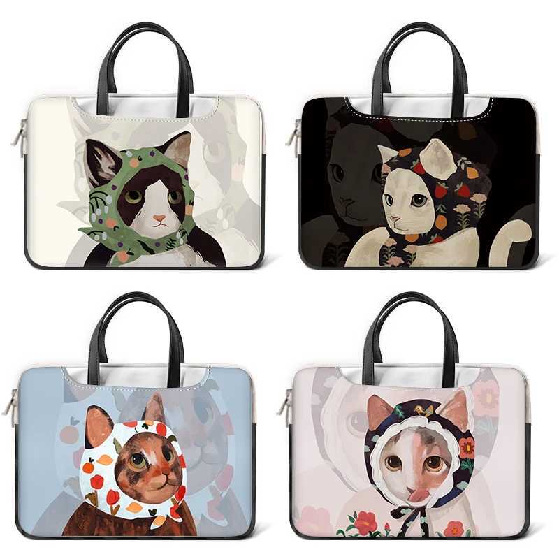 Laptop Bag Sleeve Handle Bag DIY Cartoon Waterproof Shockproof Case 13 14 15 17 inch Black Handle Bag Messenger Bag Laptop CaseW251015