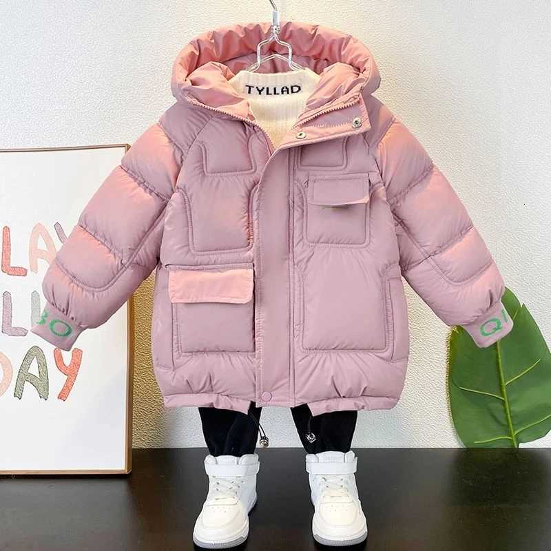 2025 New Girls Winter Thickened Down Parkas Outerwear Fashion Winter Girls Cotton Coat Childrens Clothing Girls 9 12 8 14 YearsT251016