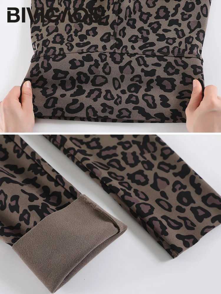 BIVIGAOS New Autumn Winter Thin Velvet Fashion Leopard Sharkskin Leggings Women High Waisted Sexy Slim Tight Warm LeggingsT251016