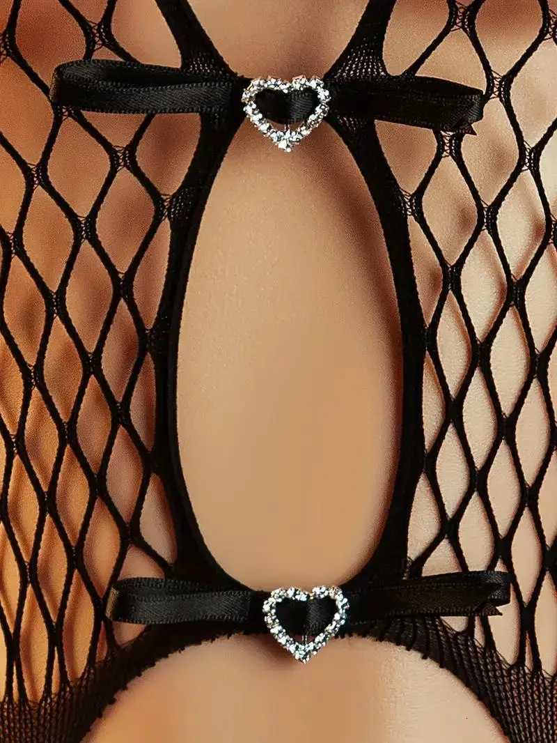 Sexy Lingerie Women Porn Halter Bodystocking Mesh Underwear Open Crotch Fishnet Full Bodysuit Crotchless Erotic Tight For Sex W251016