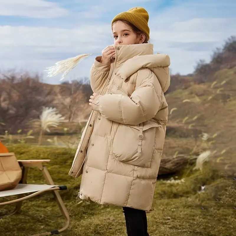 Long Jacket For Girls Winter New 30 Korean Thick Warm Outerwear Boys Kids Parka Winter snowsuit Teenage 10 12 14 yearsT251016