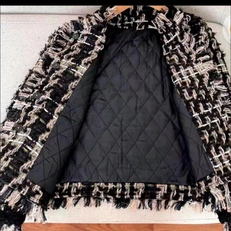 2025 Autumn/Winter New Top Designer Jacket Thick Craftsmanship Woven Tassel Luxury fashion Style Short Coat with Lining Thick Women's Korean Soft