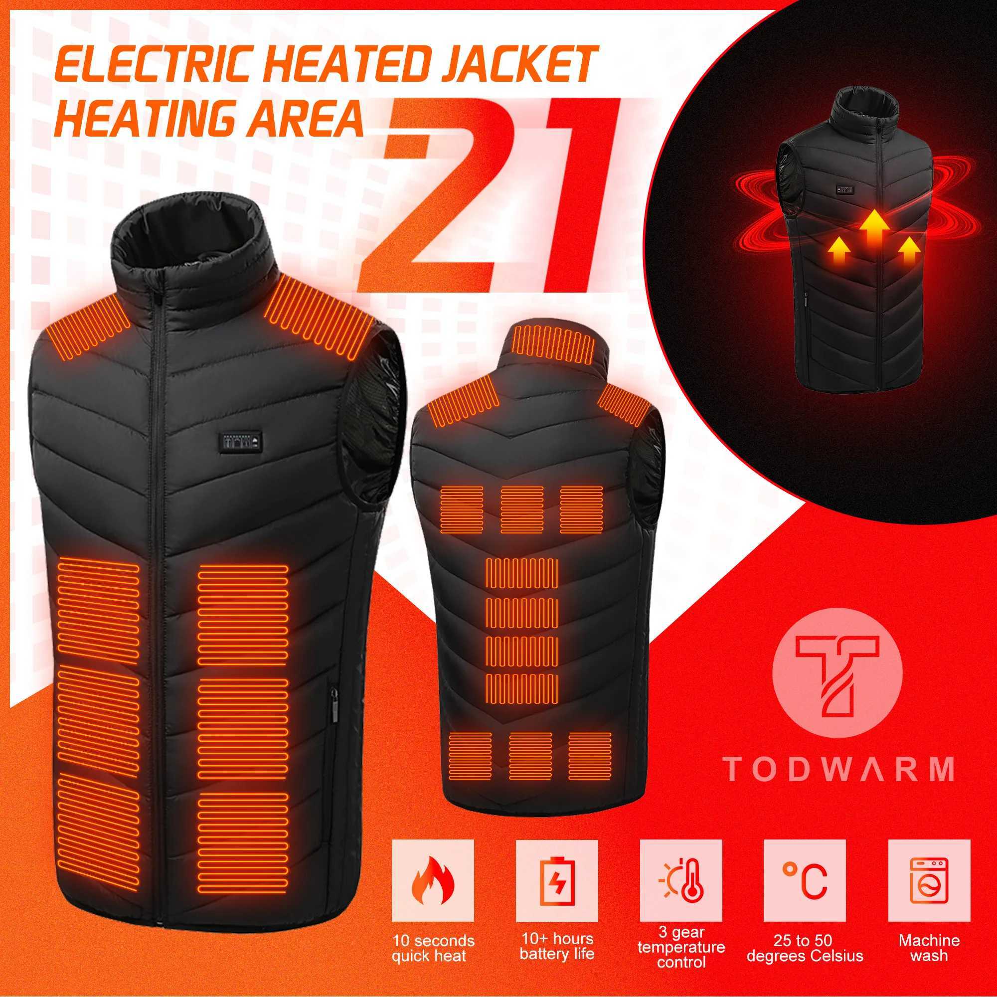 Heating Vest Blue Men's Jacket Heated Winter Women's Heated Jacket Thermal Vest Warmer Outdoor Sports Jacket H251017