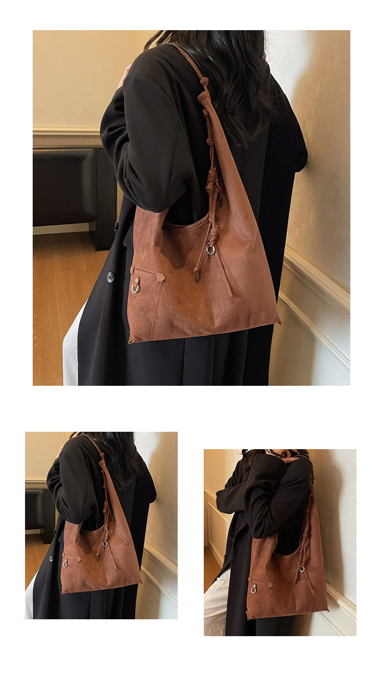 Suede Hasp 2025 Quality Autumn Designer Tote Solid Color High Beauty Handbag Soft Simple Fashion Shoulder Bag