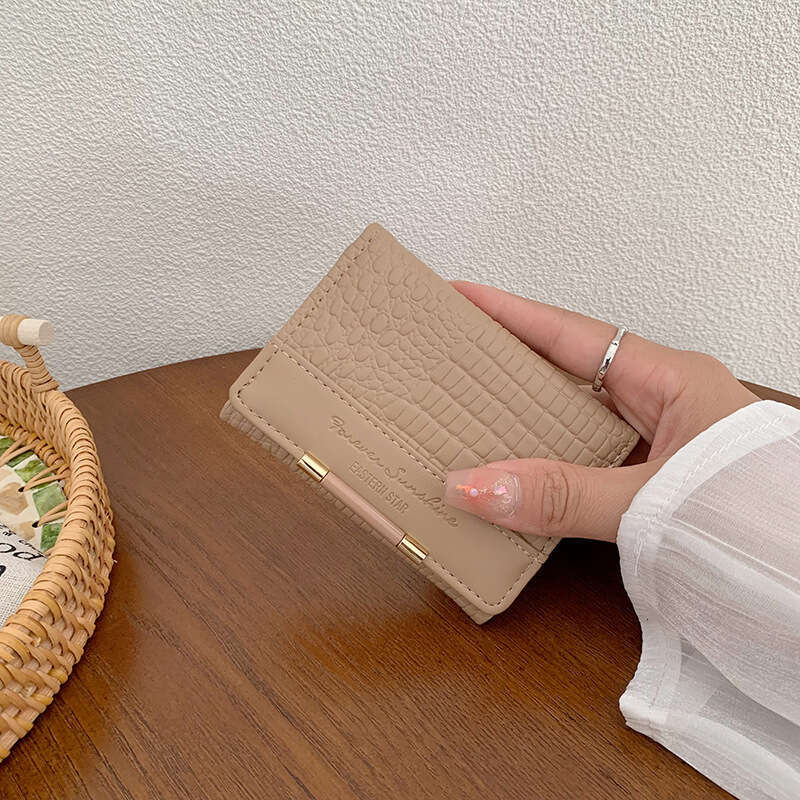 Short Women Wallet Leather fashion Storage Lock Buckle Coin Purse Mini casual PU Female Card Holder