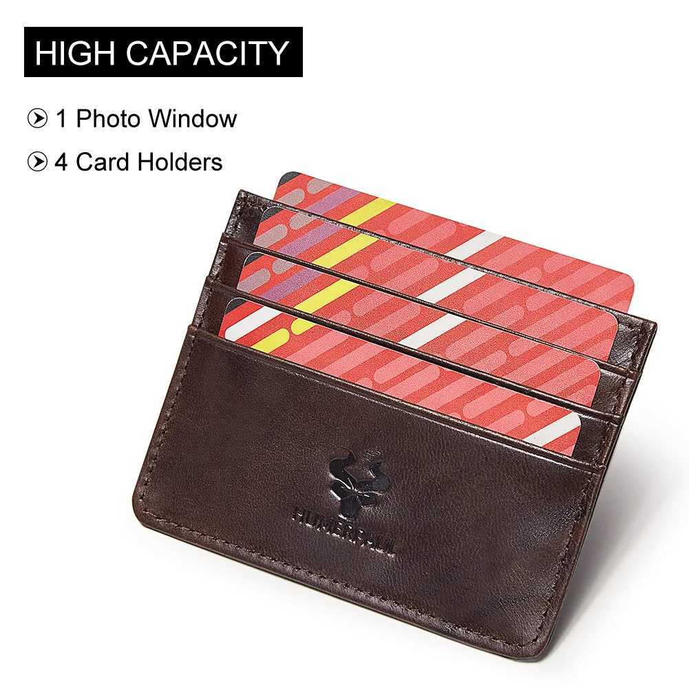HUMEPRAUL 100 Genuine Leather Card Holder Wallet Slim HightCapacity Card Case RFID Caual Exquisite Cards Storage Money BagW251017