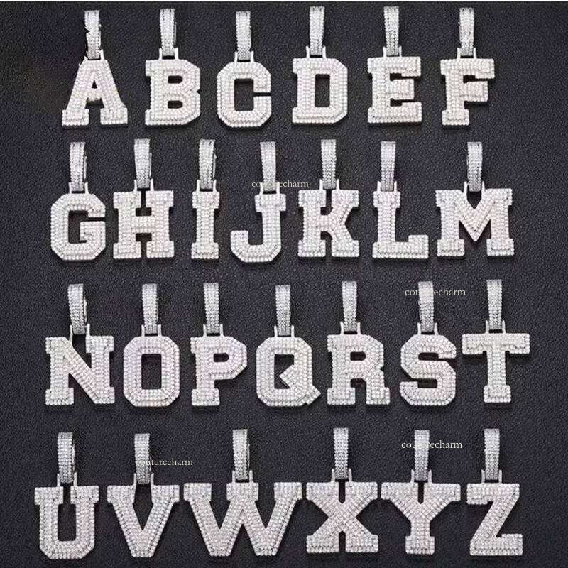 Sterling Sier 26 Letter Moissanite Pendant Jewelry Making Charms Elegant Necklace for Gifts