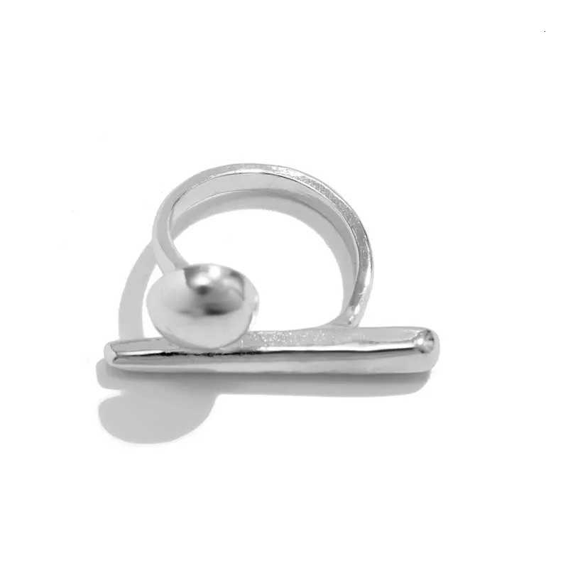 Creative Irregular Geometric Ball Open Ring for Women Men Punk Gold Color Line Adjustable Couple Finger Ring Jewelry Accessories Z251017