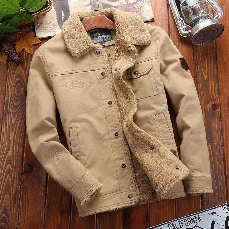 Jacket Top Casual Cotton-padded Men Clothing Men's Cotton Winter Clothes Lapel Warmth Youth Thick Down Jackets