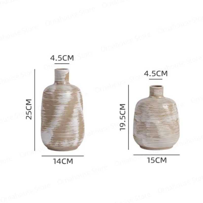 Wabi Sabi Style Ceramic Vase with Highend and Creative Floral Arrangements for Living Room Dining Table Decoration C251017