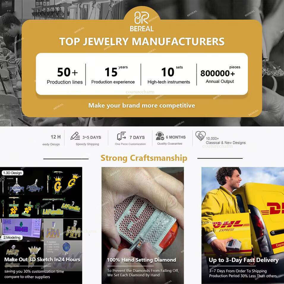 Vvs Chalcedony Initial Ice-Cold Long Stick Cut Letter Pendant for Men and Women