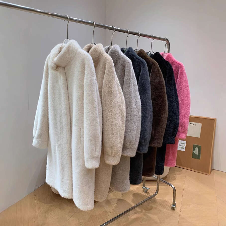 Melard European With Integrated Stand Collar, Long Mink Eco-Friendly Fur, Women's Winter Fur Coat