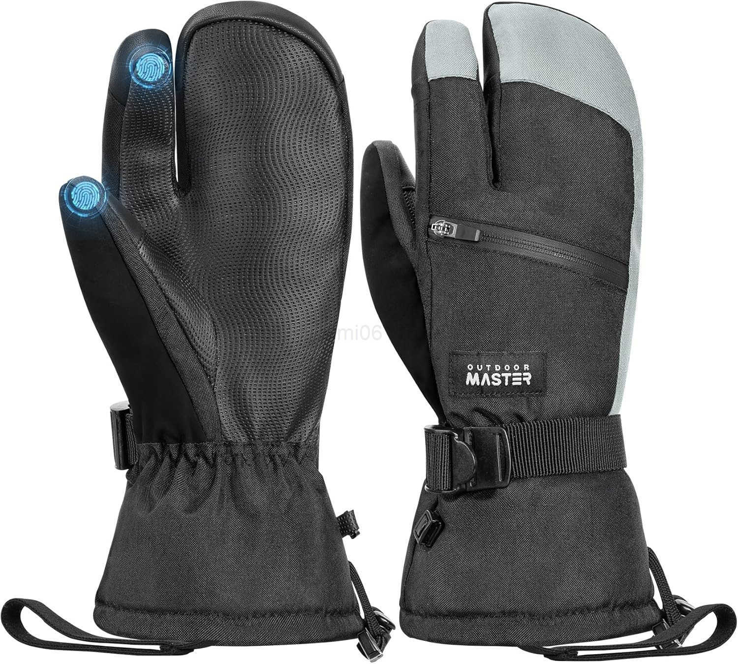 3Finger Ski Gloves for Women Men Waterproof Windproof Ski Mittens Winter Warm Snowboarding Gloves with DoublePocket Z251017