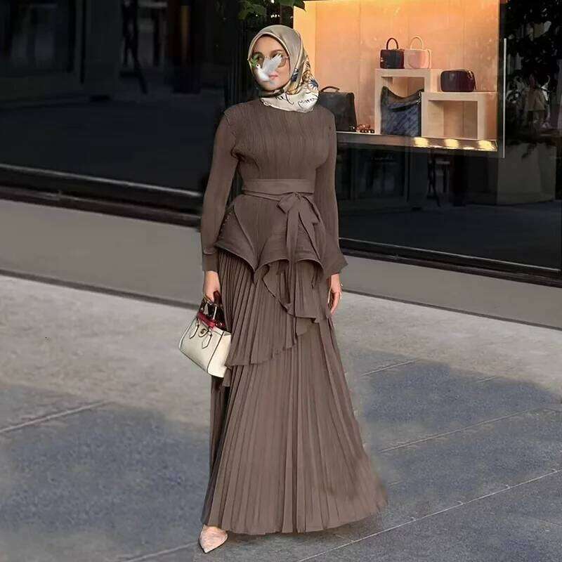 Miyake Fold 2024 Autumn New Women's Suit Lace Irregular Lantern Skirt Solid Color Two-piece Set