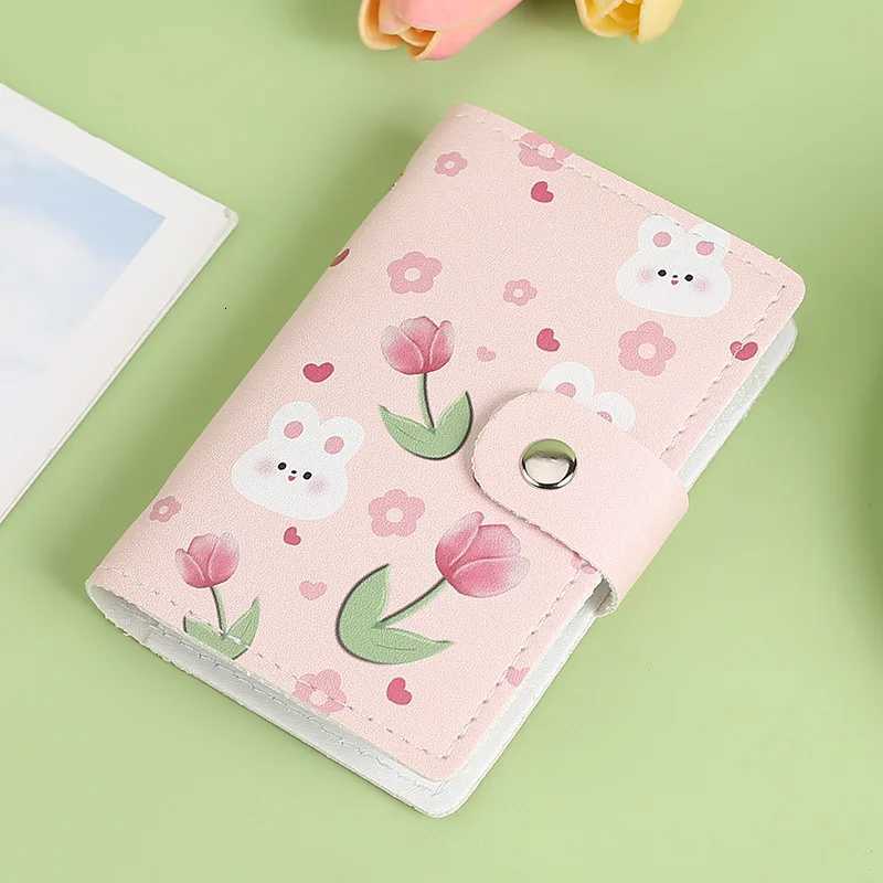 New oil painting style rabbit tulip card bag bank card certificate bag antitheft largecapacity card holderW251017