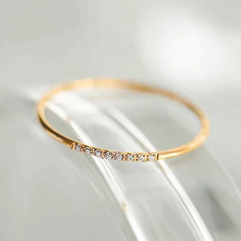 1mm Thin Stainless Steel CZ Inlay Stackable Ring Wedding Band for Women Girl Size 310W251017