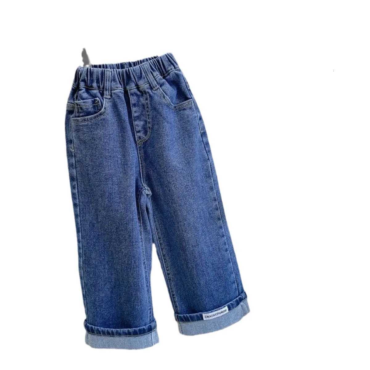 Kids Baby Girls Pants Autumn Solid Color Toddler Girls Denim Pants Elastic Waist Casual Pocket 16y Girls Straightleg JeansT251017