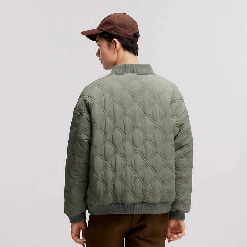 Semir Cotton Jacket Men 2024 Winter New Slightly Wrinkled Quilted Rhombus Texture Thin Baseball Trendy Cotton Jacket J251017