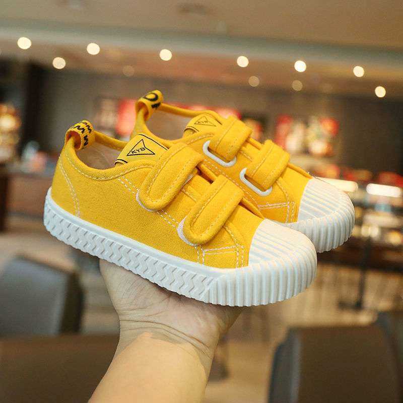 Childrens canvas shoes 2025 Spring and Autumn Korean version low top board shoes for boys and girls baby white shoes casual cloth shoes W251017