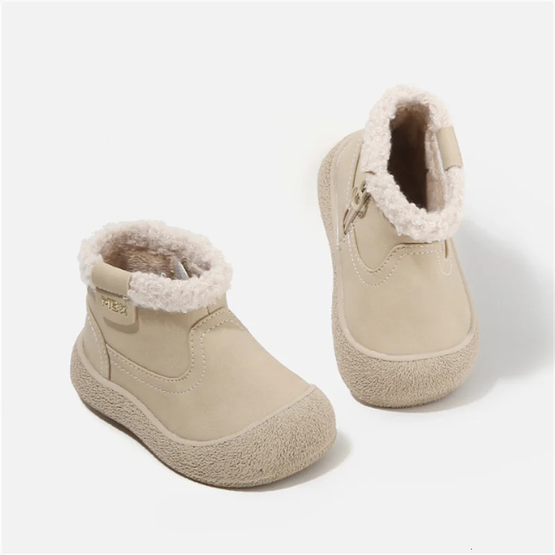 Winter Baby Snow Boots Leather Thick Plush Warm Waterproof Shoes for Toddler Kids EU 1626 Fashion Little Girls Boys Warmth 251015