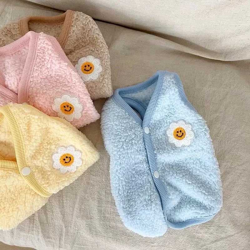 Pet Clothes Autumn Winter Medium Small Dog Plush Vest Cute Sweater Warm Velvet Kitten Puppy Sweet Cardigan Chihuahua PetsW251017