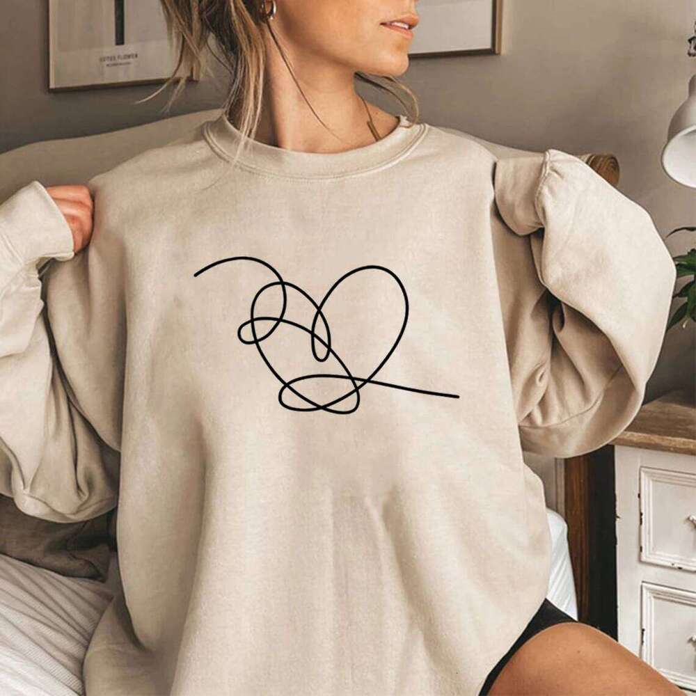 Sweatshirt Love Yourself Tear Hoodie Heart Pullovers Women Long Sleeve Crewneck Sweatshirts Casual Hoodies hoodies women