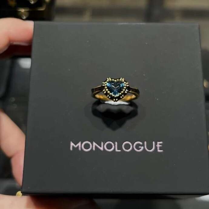 New Ocean Heart Food High-End Versatile Black Gold Ring