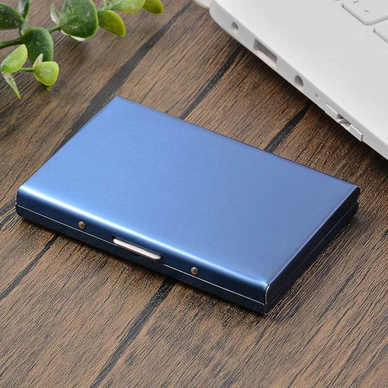 Rfid Credit Card Holder Men Minimalist Wallet Aluminium Bank Cardholder Case with Money Clip Designer Porte CarteW251017