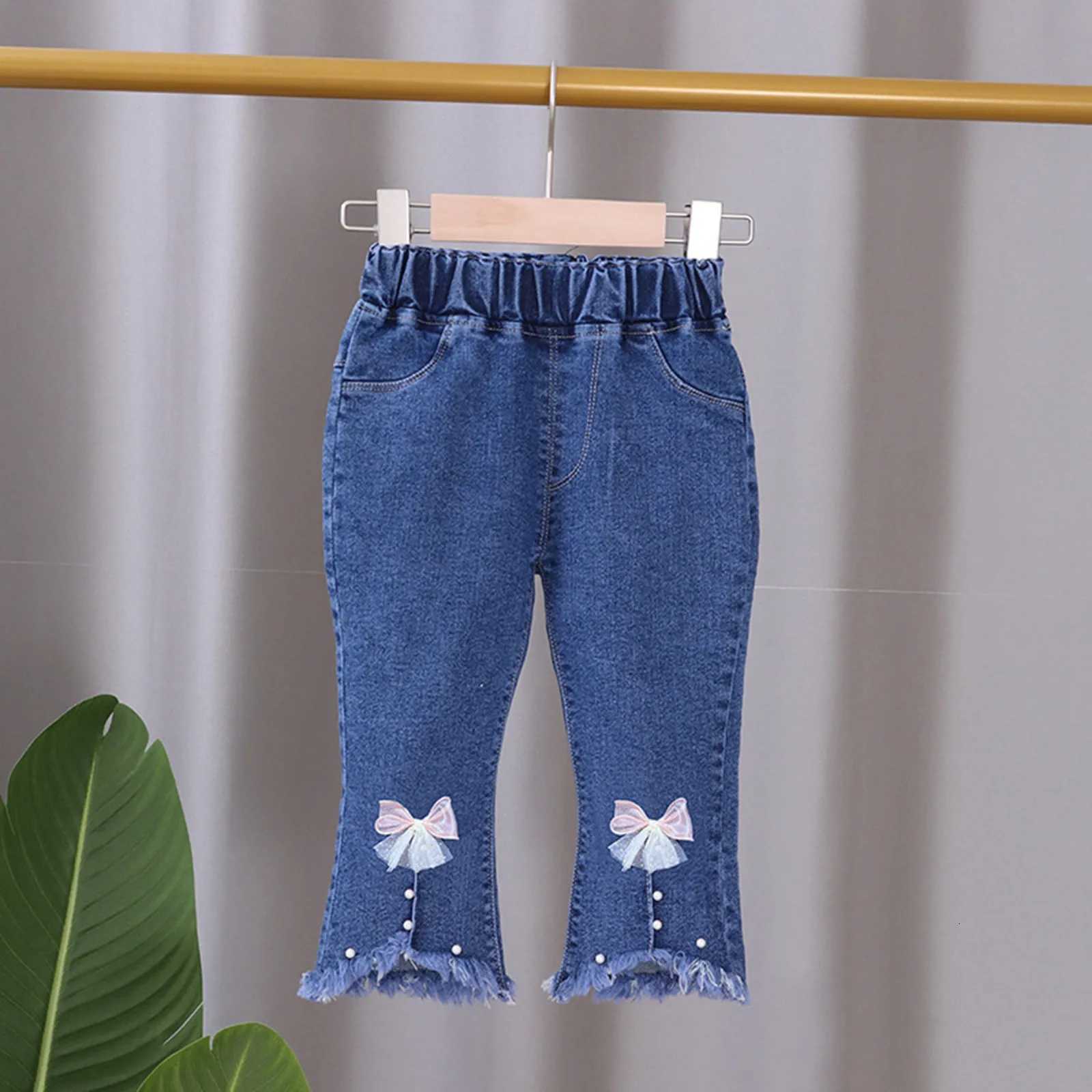 Baseball Pants Girls Baby Girl Denim Jeans Toddler Kid Pants Jeans Soft Elastic Waist Denim Pants Big Girls ClothesT251017