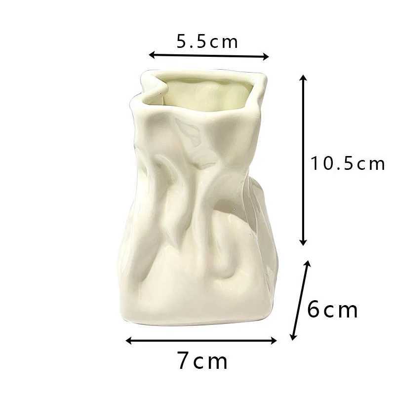 Creative Pleated Ceramic Vase Dried Flower Arrangement Home Bathroom Decoration Ceramic Flower Arrangement Accessories C251017