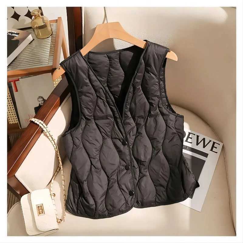 Autumn Winter New Fashion Vneck Waistcoat Down Coats Womens Clothing Loose Warm Korean Simplicity Allmatch Popularity Tops W251016