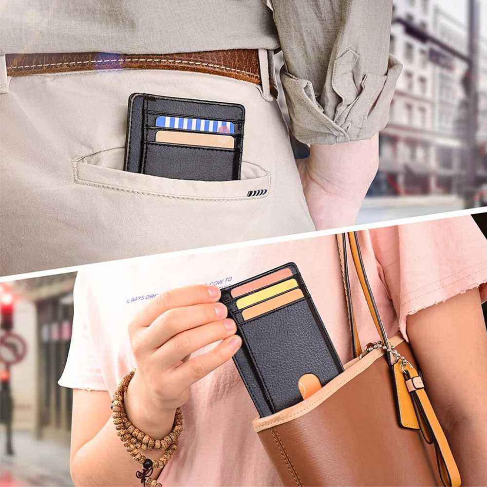 2024 Rfid Men Card Holder Wallets Pu Leather Customized Hasp Small Card Wallets Portable Slim Mini Wallet Business Male PursesW251017