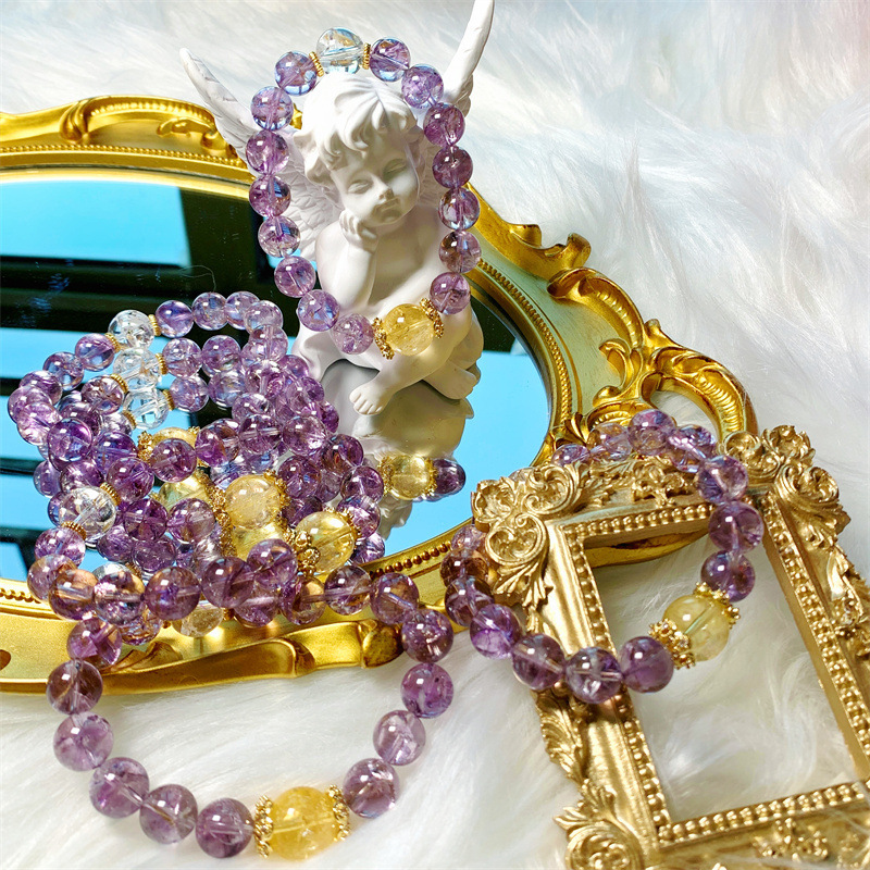 Elegant DIY Purple Amethyst Crystal Necklace with Icy Glitter Finish