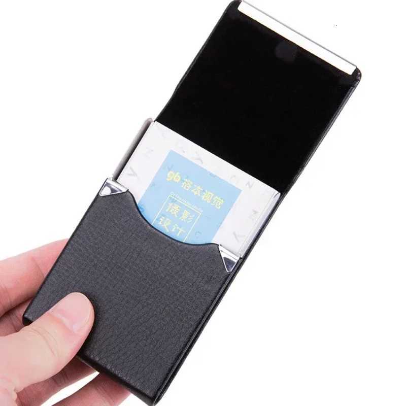 High Quality Business Multifunction Card Holder Case Slim PU Leather Metal Pocket Card Holder with Magnetic Shut Cigarette CaseW251017