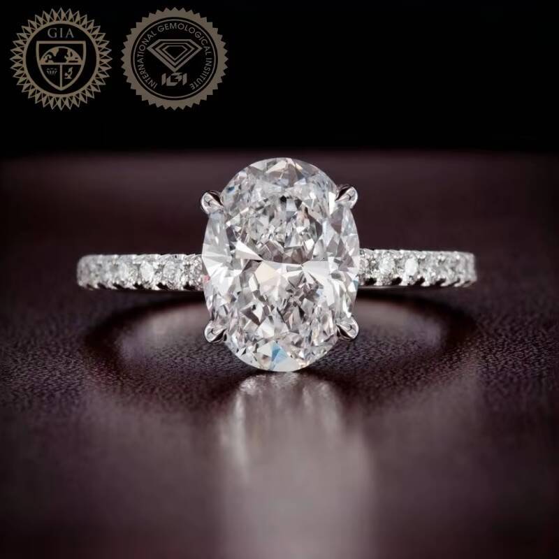 Bulk Price GIA IGI Certificate 1ct 2ct 3ct 5ct Women Men Engagement Wedding Ring Hpht Cvd Lab Grown Oval Diamond Ring